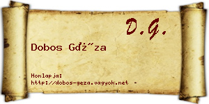 Dobos Géza névjegykártya